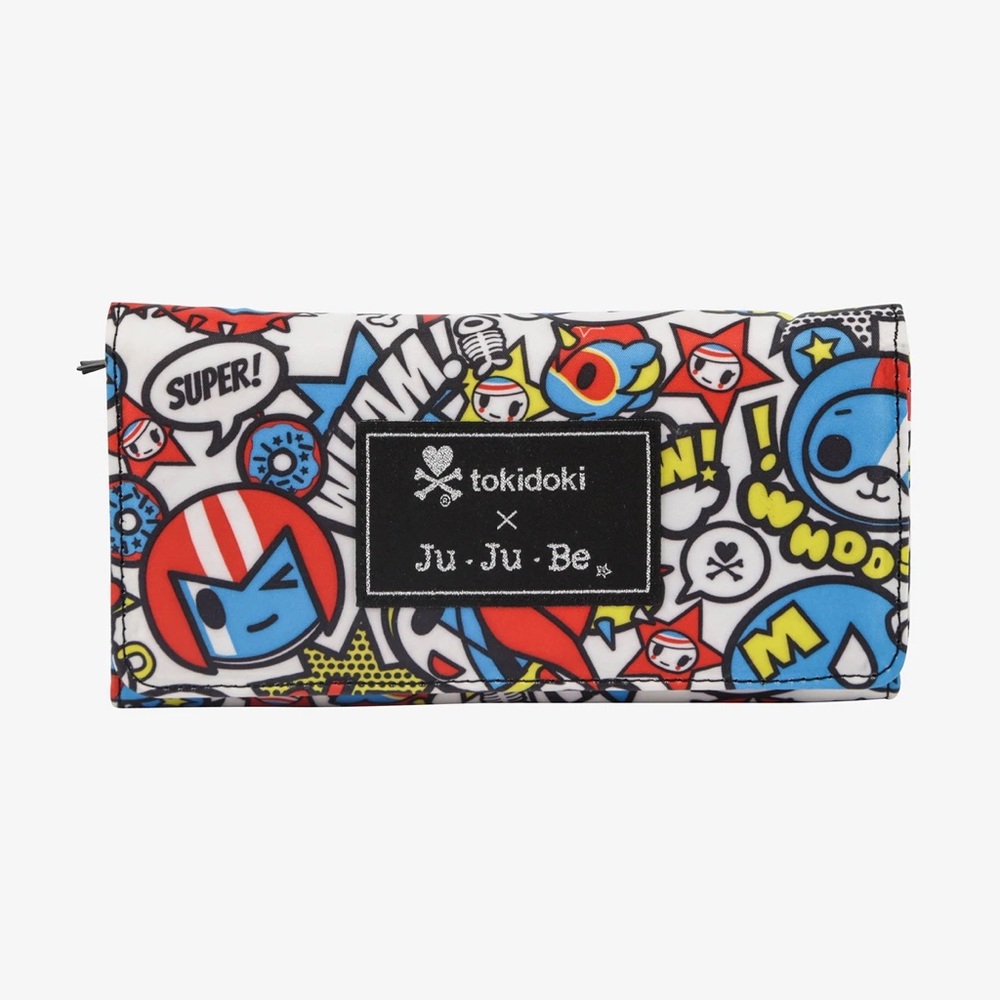 NWT Rare! Tokidoki x Jujube Collectible Superhero Bom Pow Trifold Wallet
